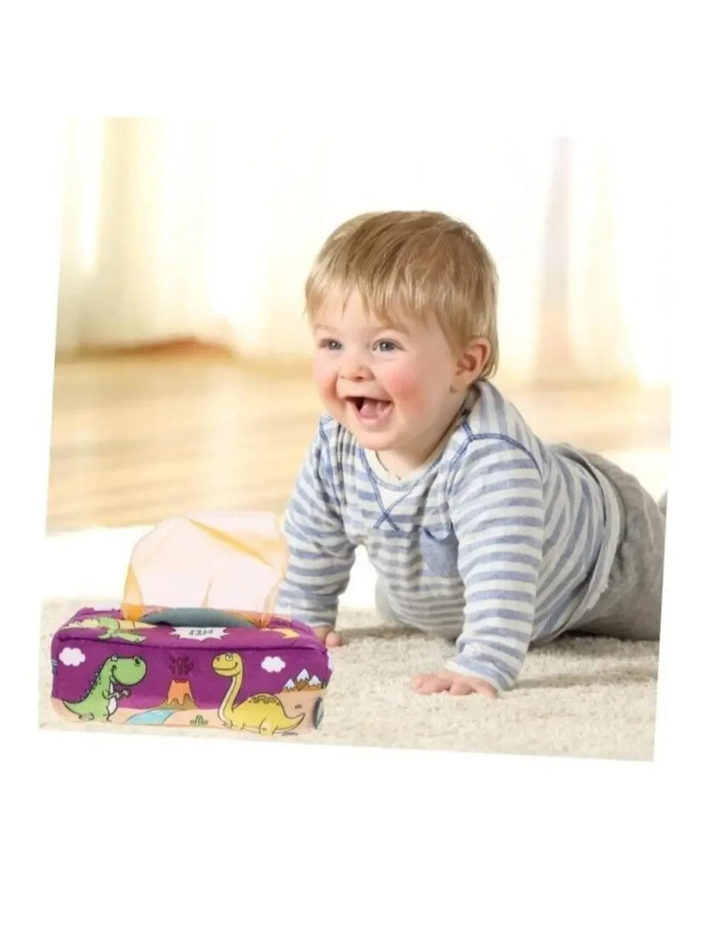 Kids Brain Exercise Tissue Box Color Sorting Toy Sensory Purple Felt, New 1pc